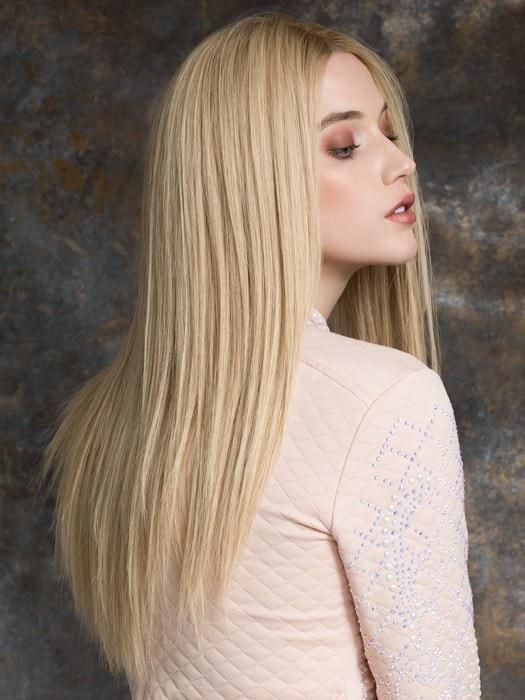 Obsession Обаятельный длинный женский натуральный парик с косым пробором и прямыми волосами - Фото №17
