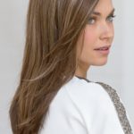 Illusion Изящный длинный женский смешанный парик с косым пробором и прямыми волосами Миниатюра Фото №3
