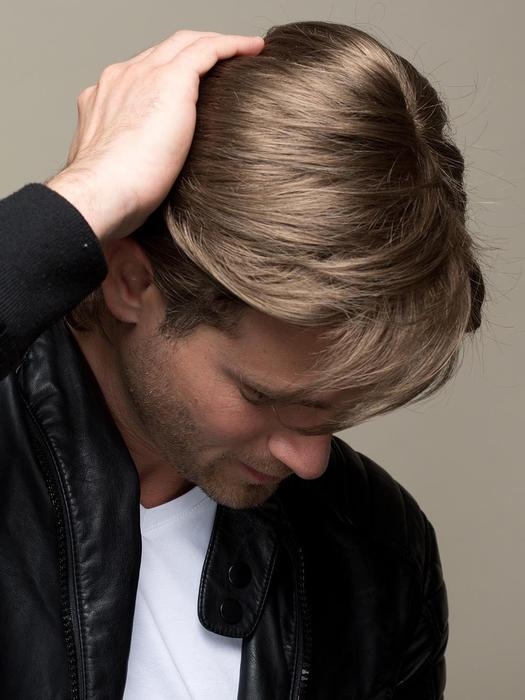 Johnny Популярный короткий мужской искусственый парик с пробором и прямыми волосами - Фото №5