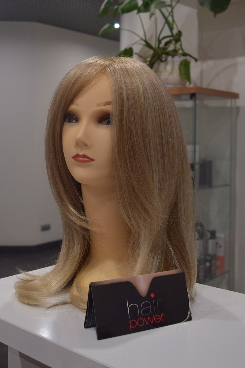 Mega mono Очаровательный длинный женский искусственный парик с косым пробором и прямыми волосами - Фото №16