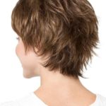 Click Эффектный короткий женский искусственный парик со стрижкой многослойный боб с прямыми волосами Миниатюра Фото №15